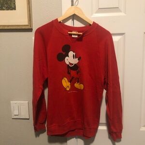 Jerzees vintage micky mouse Red Crewneck Sweatshirt
